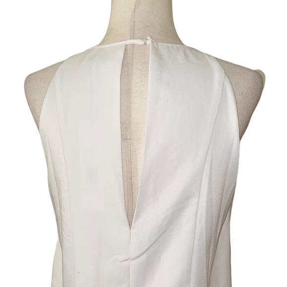 NWT Parker Ivory Cream Crosby Keyhole Cutout Ruffle Shift Tunic Mini Dress - M - Picture 7 of 15